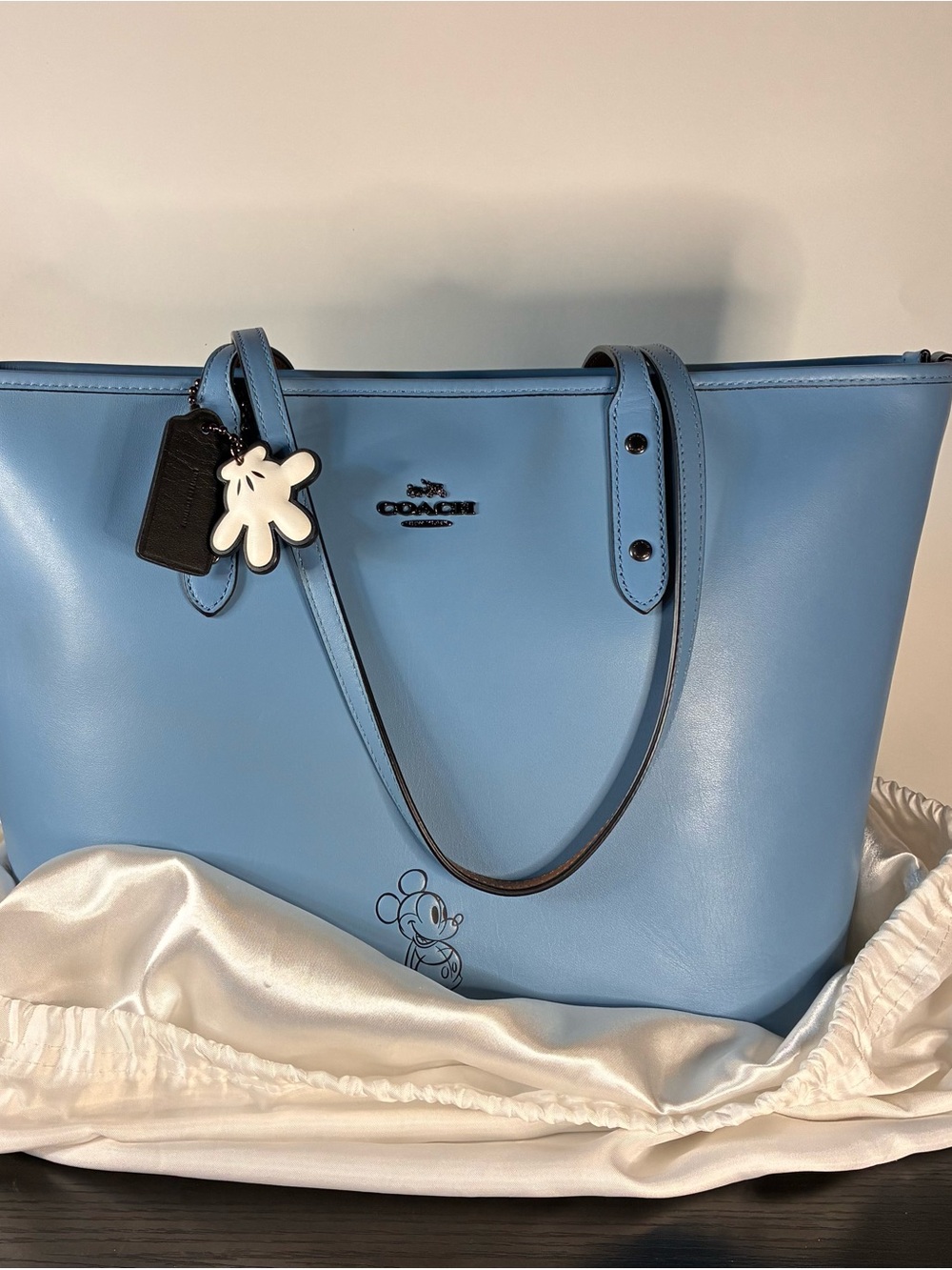 Disney X Coach Mickey Blue Calf Leather City Tote - Picture 2 of 14
